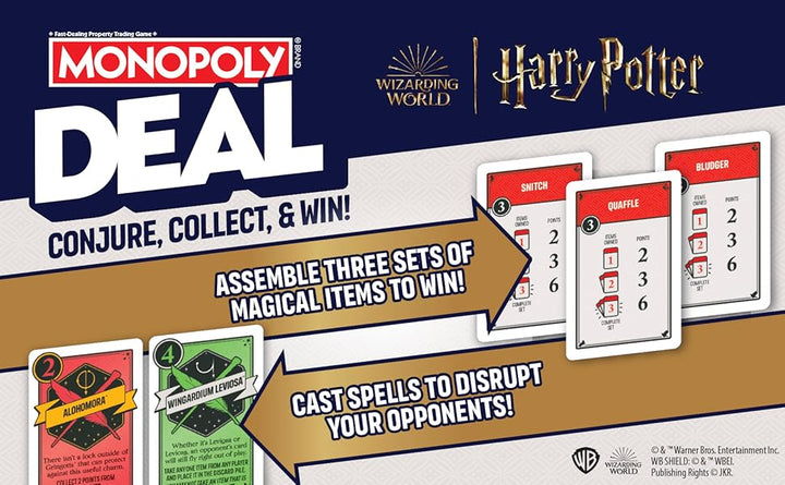 Monopoly Deal Juego de cartas de Harry Potter Juegos