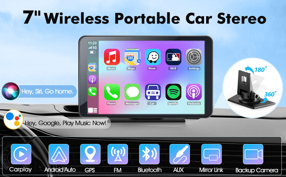 Estéreo inalámbrico portátil Carplay para automóvil