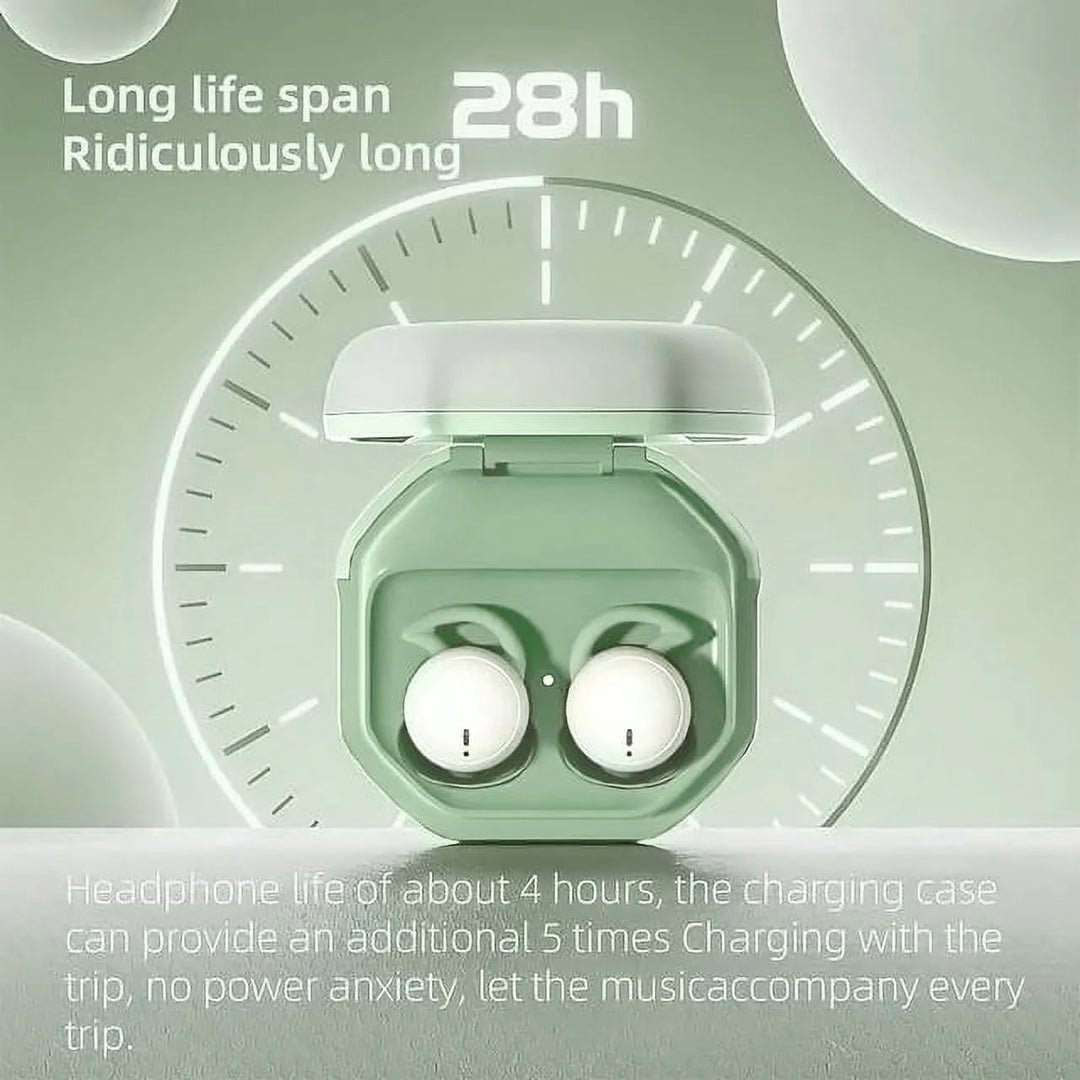 Sleep Earphones Bluetooth Sports Headphone, Wireless Music Sleeping Headphones Noise-Canceling Earbuds Mini Earphones Bluetooth 5.3 Hidden Headphones for Side Sleepers/Work,Light Green