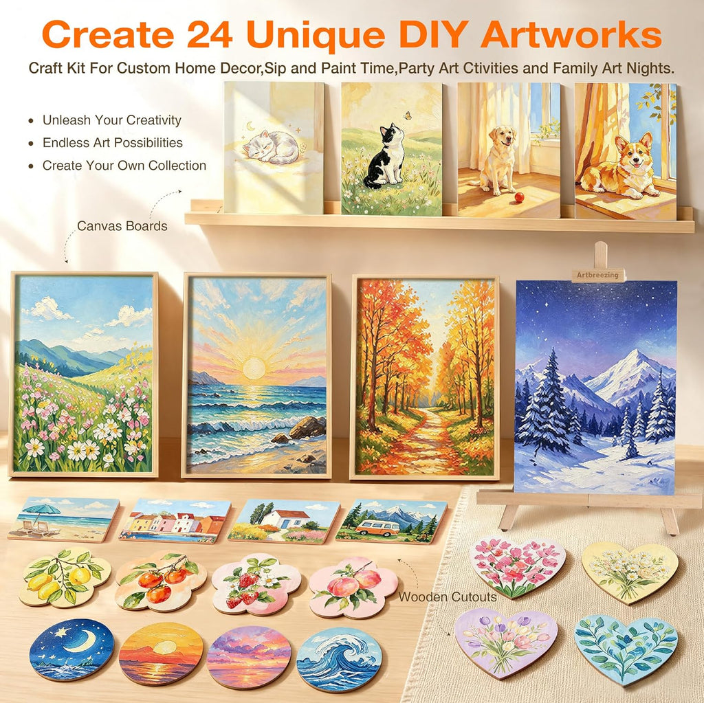 Kits de manualidades de bricolaje de 61 piezas con pintura