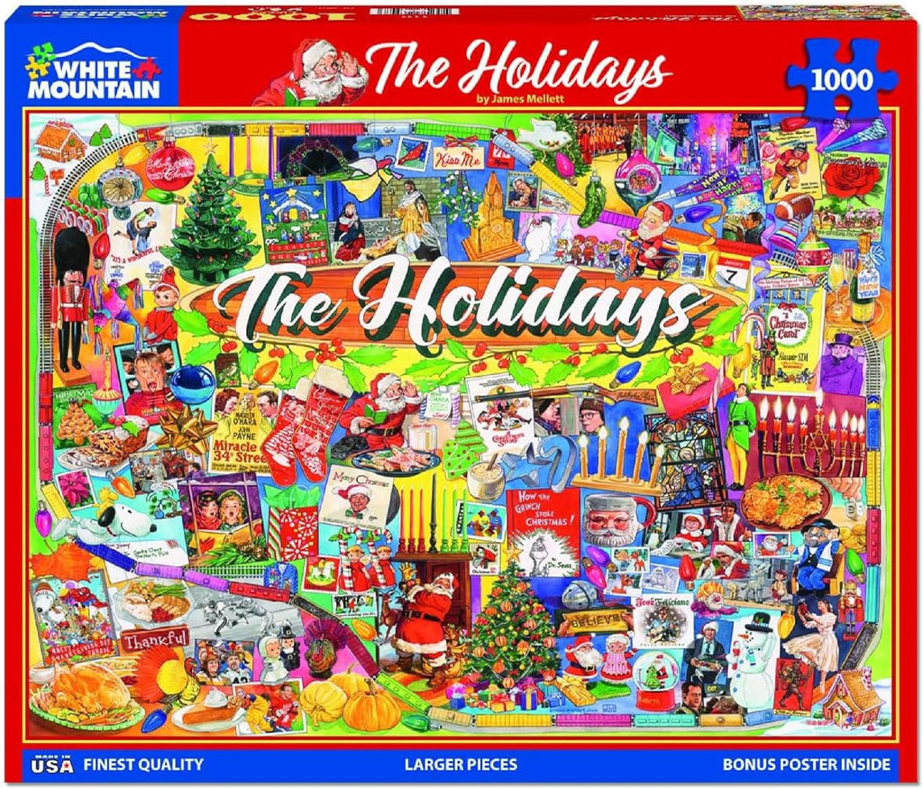 blanco Mountain Puzzles Holidays - Rompecabezas de 1000 piezas
