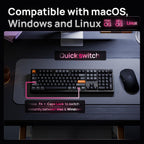 Keychron P6 Ultra Teclado Mecánico Inalámbrico de Aluminio tamaño completo, Tasa de sondeo 8K, 2.4 GHz/Bluetooth/Con cable, RGB personalizable, Hot-Swappable con Switch Silk POM Red para Mac Windows Linux - Negro