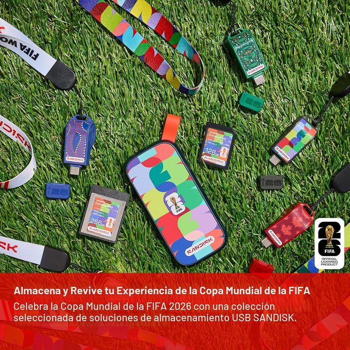 SANDISK Unidad flash USB-C de 128 GB, edición de la Copa Mundial de...