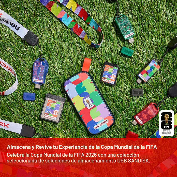 SANDISK Unidad flash USB-C de 128 GB, edición de la Copa Mundial de...