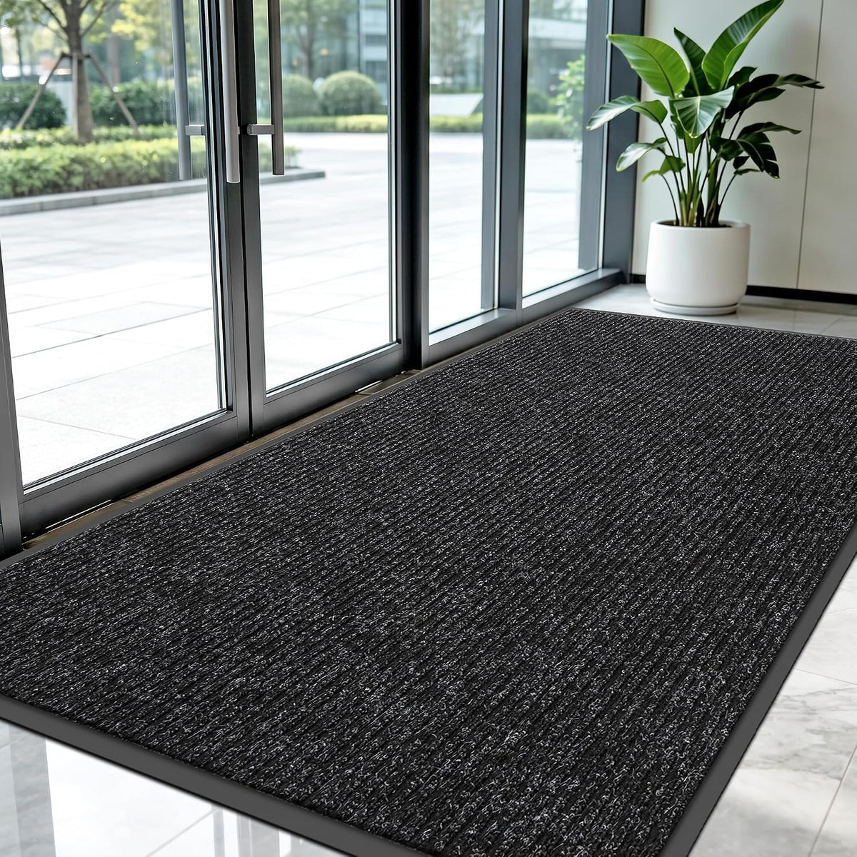 Tapete para puerta delantera, resistente e impermeable, tapete