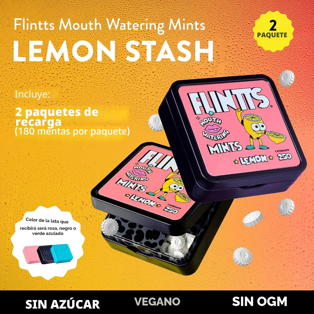 Flintts Mints Lemon Stash - Mentas sin azúcar que hacen agua la boc...