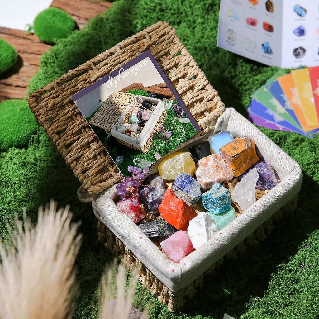 Juego de 18 cristales curativos y piedras para mujeres y