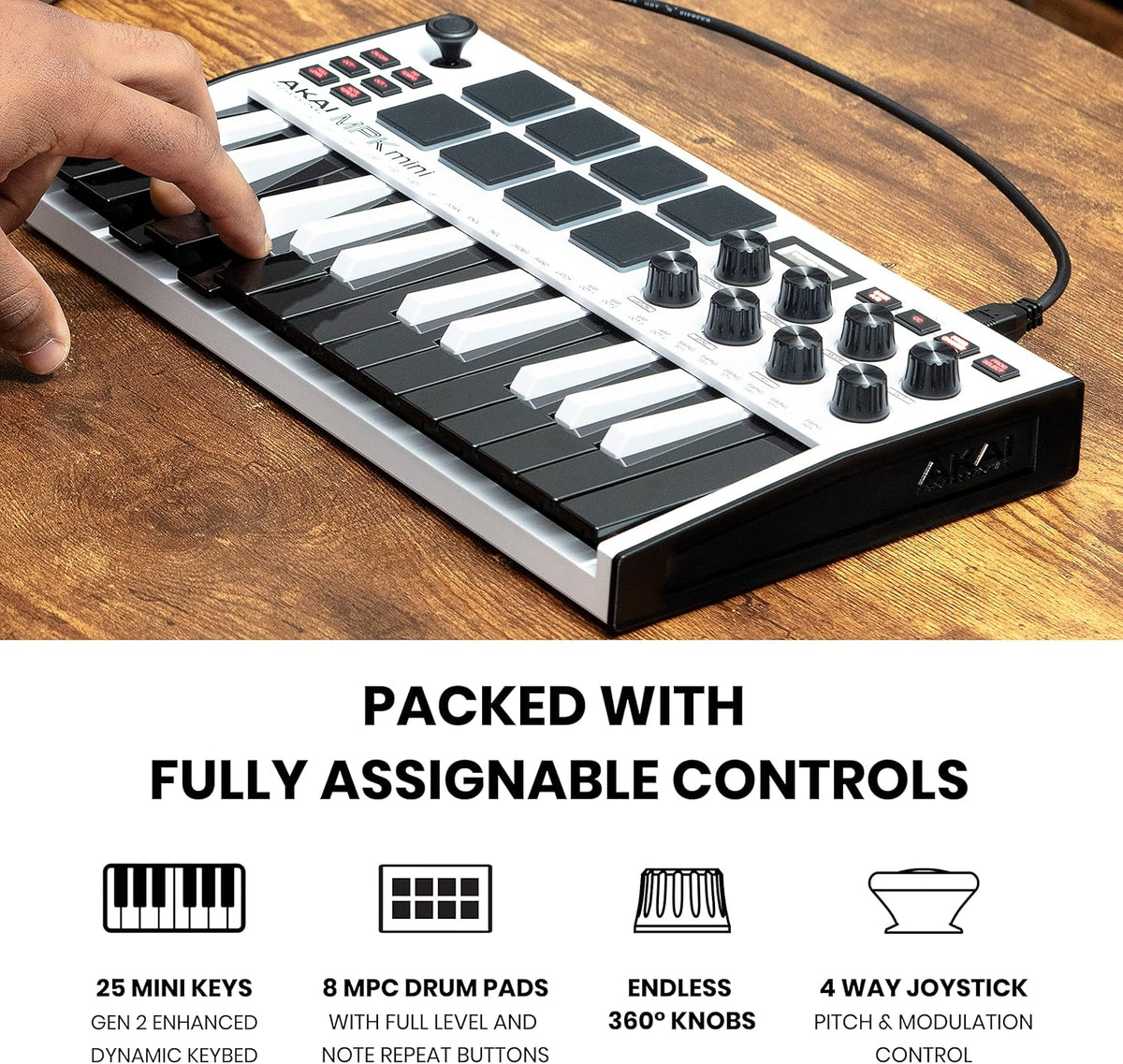 Akai Professional MPK Mini MK3 - Controlador de teclado MIDI USB de...