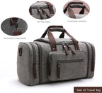 Bolsa de viaje para hombre, bolsa de fitness de mano, senderismo y viaje de negocios, lona de gran capacidad, Gris, Estilo retro europeo y americano
