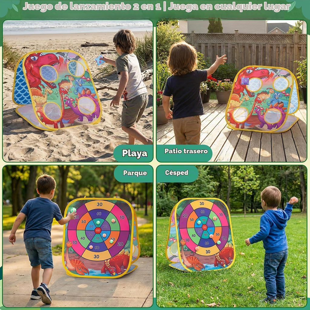 Juego de Lanzamiento de Bolsa de Frijol para Niños - Tablero Cornhole para Exterior, Juguetes para Totttos - Actividades de Fiesta, Carnaval, Exterior, Patio, Jardín, Playa, Césped, Juegos para Niños, Niñas, Edad 3 4 5 6 7 8 Años, Regalos de Cumpleaños