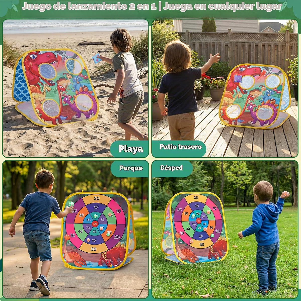 Juego de Lanzamiento de Bolsa de Frijol para Niños - Tablero Cornhole para Exterior, Juguetes para Totttos - Actividades de Fiesta, Carnaval, Exterior, Patio, Jardín, Playa, Césped, Juegos para Niños, Niñas, Edad 3 4 5 6 7 8 Años, Regalos de Cumpleaños