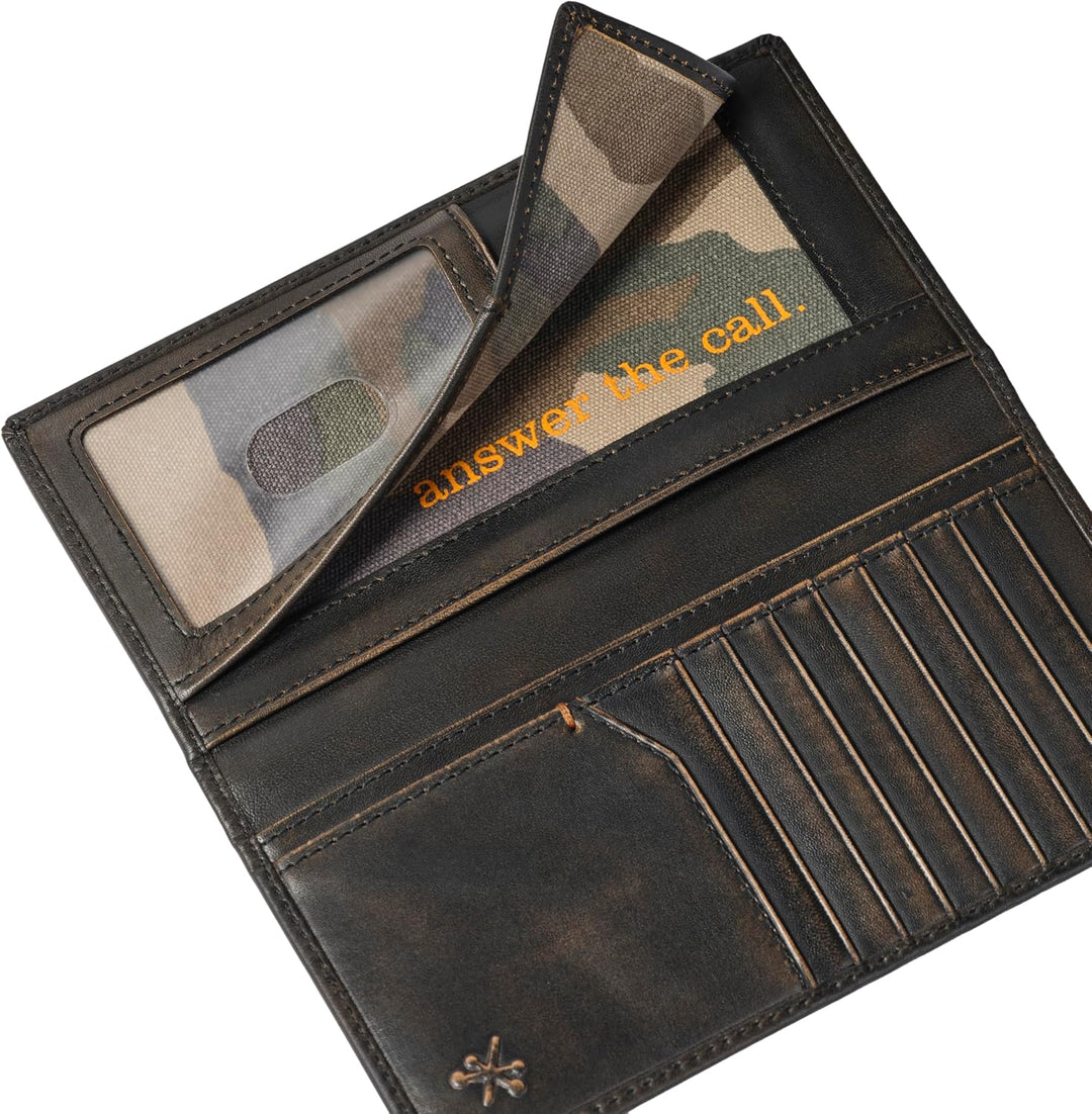 House of Jack Co. Cartera larga para hombre | Cuero de grano comple...