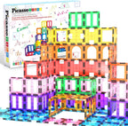 PicassoTiles Bloques de construcción de azulejos magnéticos, juego de