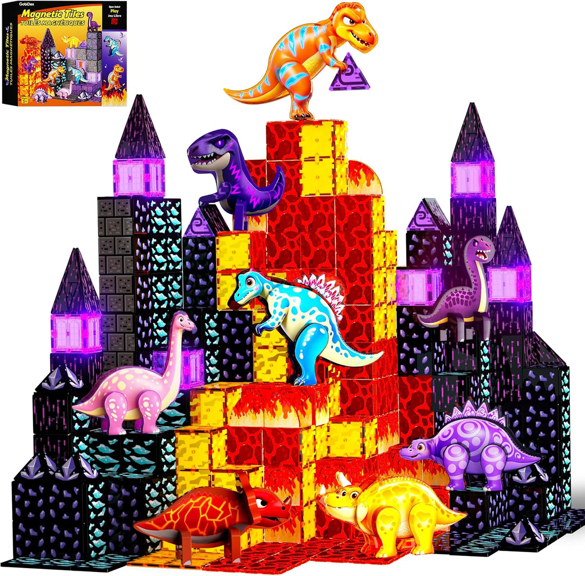 GobiDex Juguetes magnéticos de dinosaurios para niños de 3 a 5 años