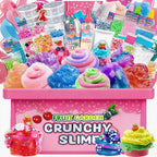 Kit de limo crujiente de unicornio para jardín de frutas, kit de limo brillante para pastel de pantalla de hielo, espuma, cubo de gelatina para recuerdos de fiesta, niños, niñas, cumpleaños, carnaval, tesoro, premios en el aula