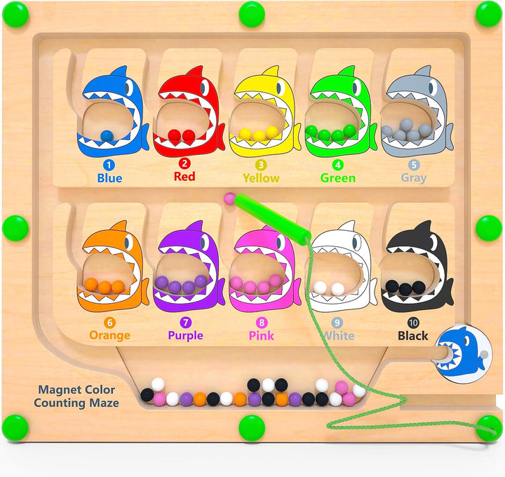 DUKVSG - Laberinto magnético de color y número, juguetes Montessori...