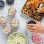 S'well Juego de 4 cuencos de vidrio de 12 onzas para preparar comidas fácilmente, color negro, vidrio templado duradero, diseño anidado compatible con recipientes S'well Eats de 21.5 onzas
