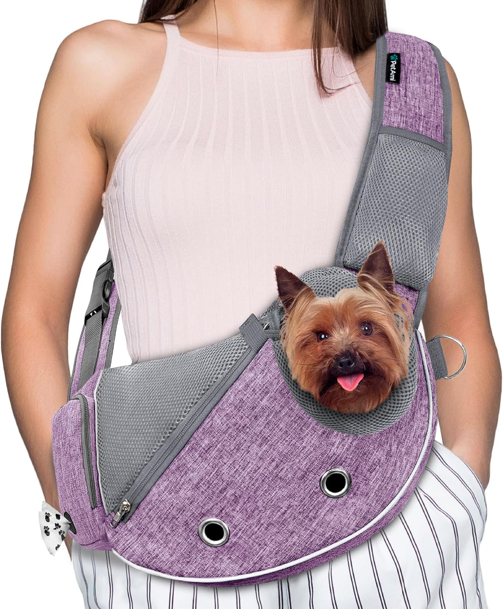 PetAmi - Transportador para perros pequeños, bolso manos libres para