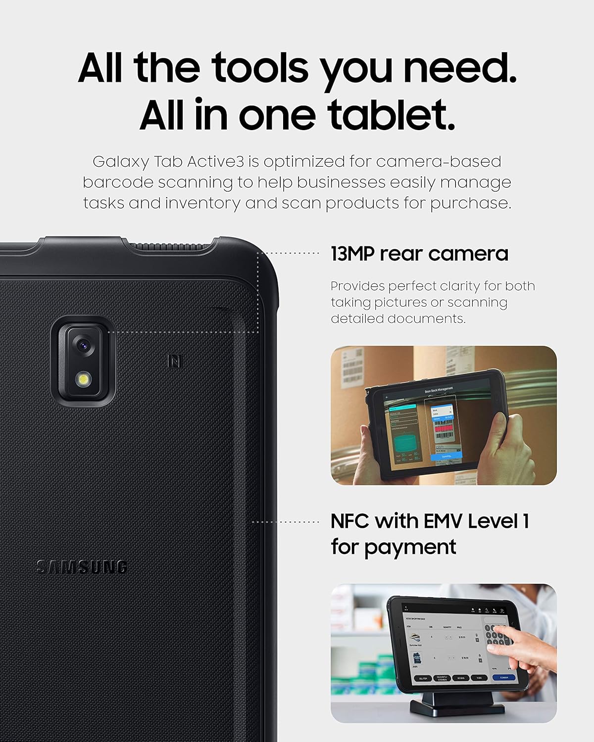 Samsung Galaxy Tab Active3 Edición Enterprise de 8" Tableta Rug...