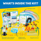 4M Kit de descubrimiento científico para niños de 8 a 12 años – Más de 50 experimentos STEM en física, química, magnetismo y ciencia de burbujas, construye un reloj de limón, volcán, corredor