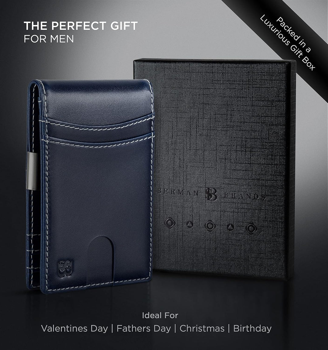 SERMAN BRANDS Billetera con clip de dinero para hombre. Carteras de...