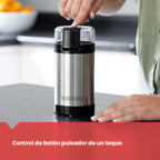 negro+DECKER Molinillo de Café One Touch, Capacidad de 2/3 taza para granos de café, Molinillo de Especias, Control de Botón de Un Toque -150 W -Cuchillas de Acero Inoxidable