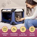 Transportador de mascotas para gatos y perros, se adapta cómodamente a 2