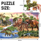 Rompecabezas de piso jumbo para niños, 48 piezas de dinosaurio de pantano de 3 a 8 años