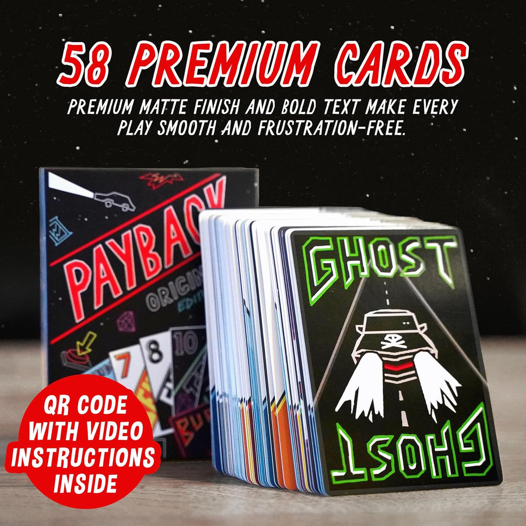 PAYBACK Edición original: divertidos juegos de cartas familiares con traición, estrategia y caos para adolescentes y adultos, fiesta de ritmo rápido y juego de viaje, ideal para adolescentes, amigos y familias