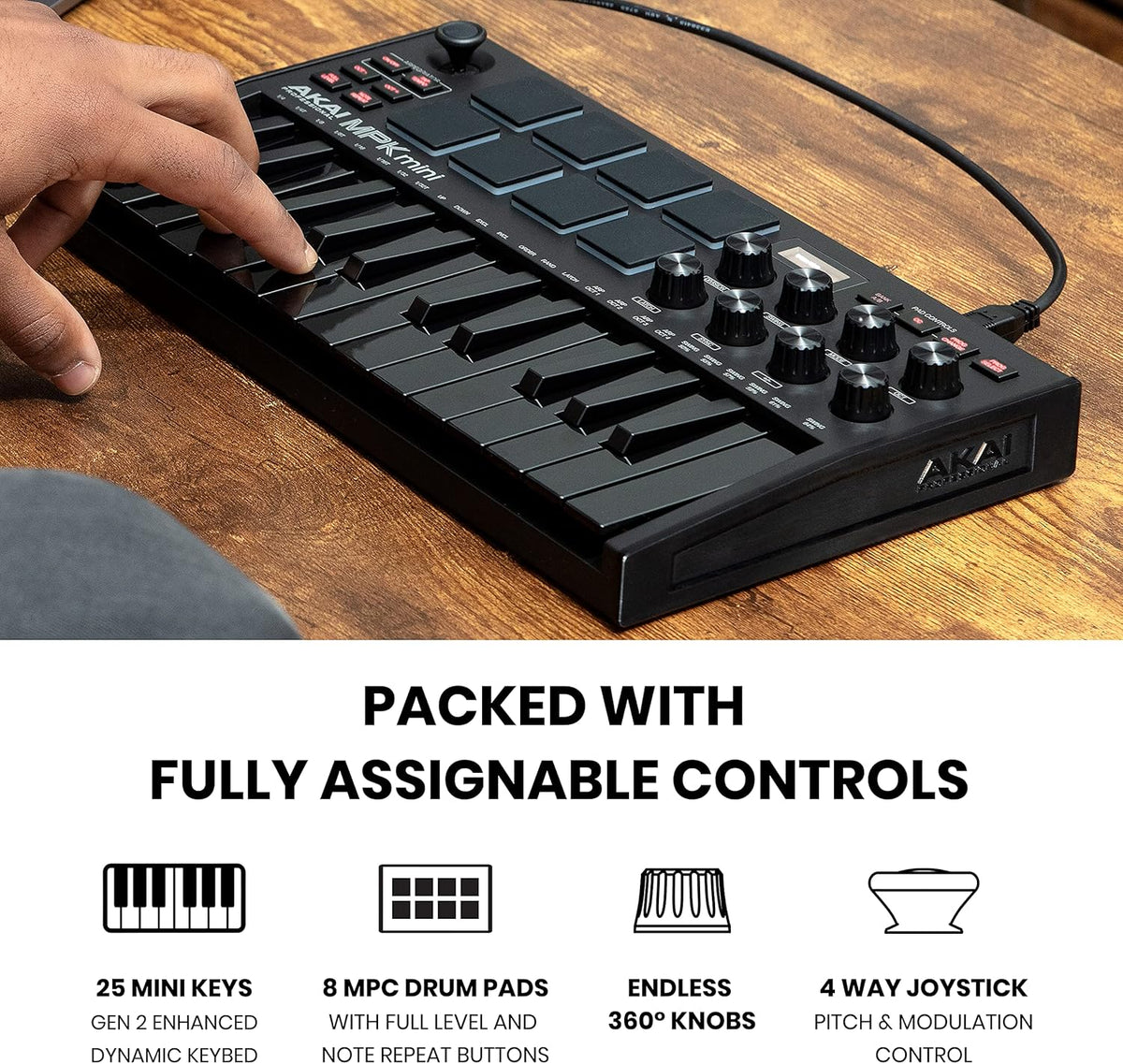 Akai Professional MPK Mini MK3 - Controlador de teclado MIDI USB de...