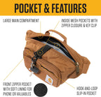 Carhartt Bolsa Bandolera Clásica Ajustable, Duradera, Riñonera Resistente al Agua de 600 Deniers