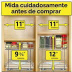LYNK PROFESSIONAL® Organizador de especias extraíble para gabinetes, 10-3/8 pulgadas de ancho, estante de especias para armarios interiores, organizador de especias deslizante para gabinete, estante