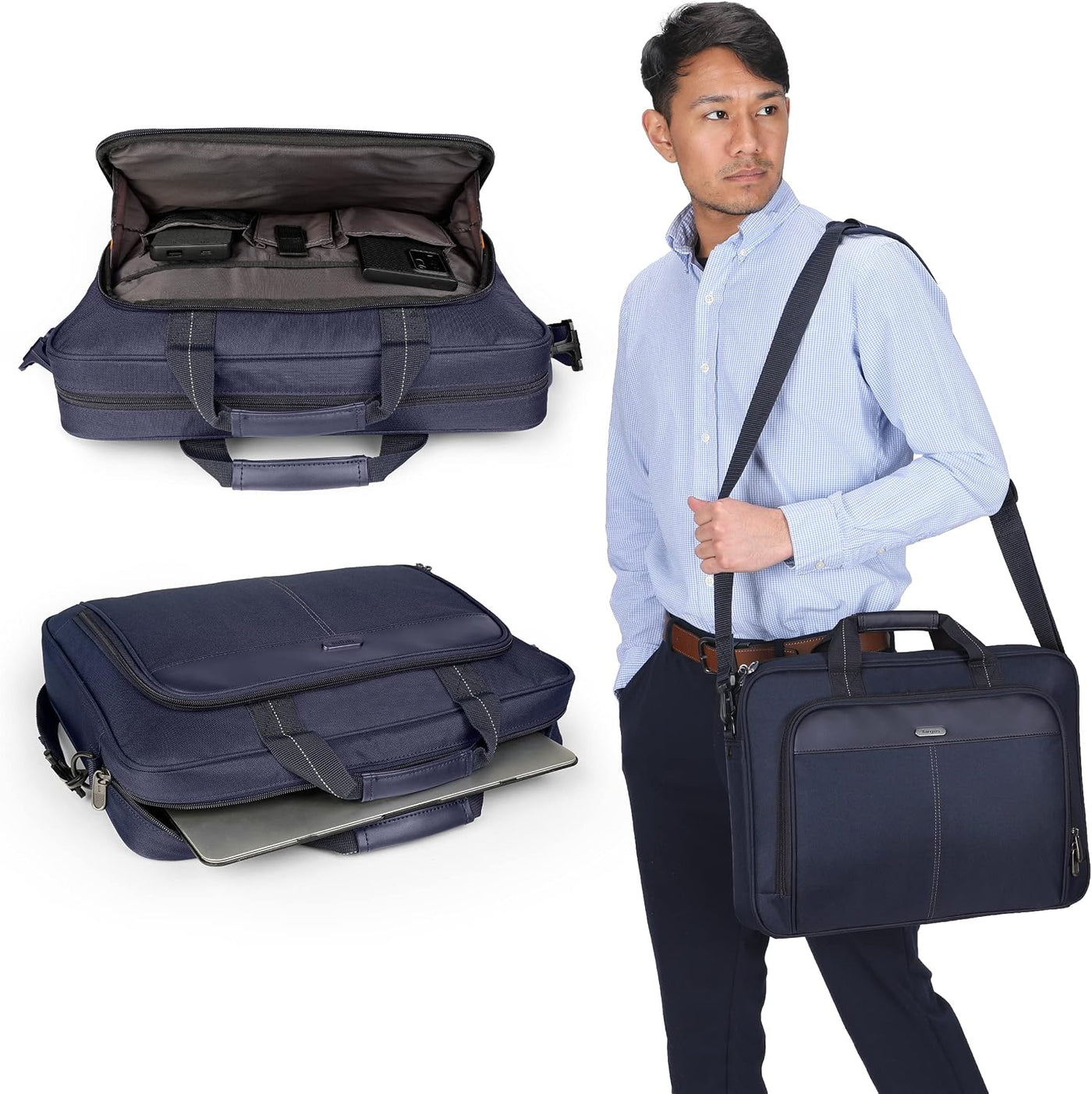 Targus Bolso de mano clásico y delgado para laptop de 15-16 pulgada...