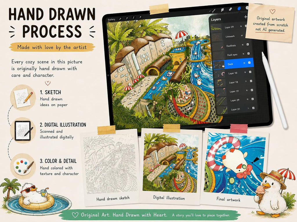 Whimsical Summer Splash - Rompecabezas de 520 piezas para adultos