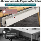 Bandeja extra grande de gestión de cables de 48" para debajo del escritorio, abrazadera sin taladro para ocultar cables, organizador de cables resistente anticaída, bandeja para cables para estudio y monitores duales (Beige, 47.8")