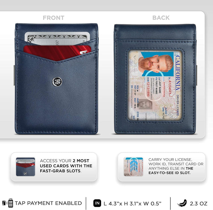 Suavell Billeteras delgadas para hombres. Cartera plegable minimali...