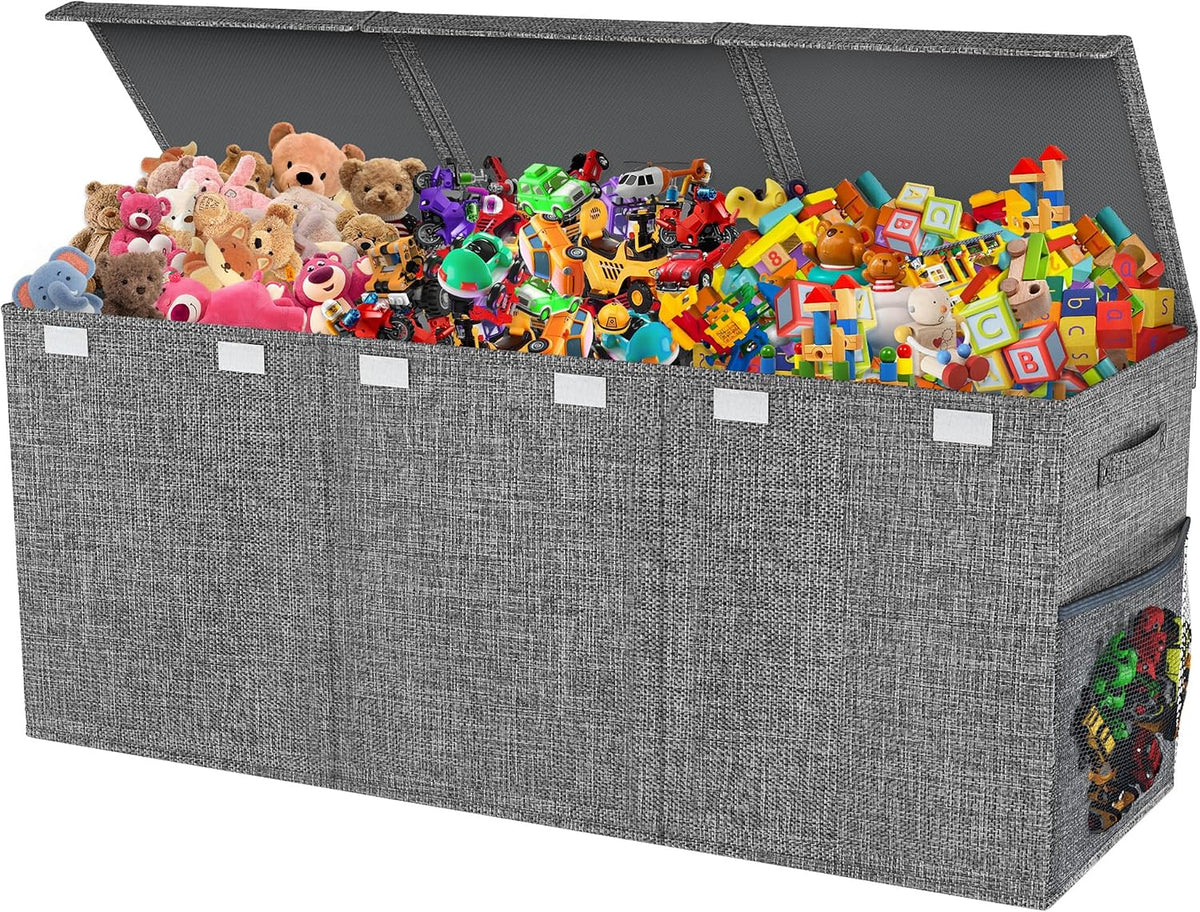 Caja de juguetes Extra Grande con tapas, gran arca de almacenamiento, 40"x14"x16"