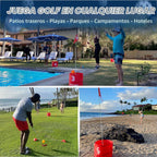 BUCKETGOLF Paquete de 6 agujeros con palos, juego de golf para patio