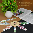 Queensell Juego de dominó de tren mexicano doble 15 para adultos y familia, juego de dominó doble de tren mexicano de 15 puntos de colores, 136 azulejos, 9 trenes, cubo de madera, caja de aluminio (doble 15)