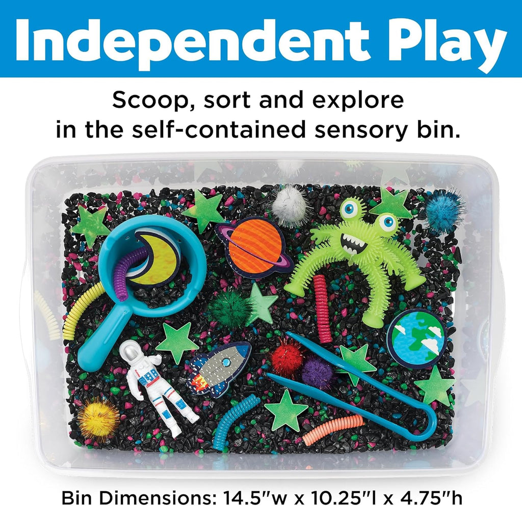 Creativity for Kids Contenedor sensorial: juguetes del espacio exterior, juguetes sensoriales preescolares y para niños pequeños, regalos para niños y niñas de 3 a 5 años, 10.25 x 14.5 x 4.75 pulgadas