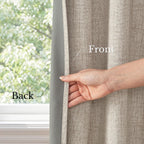 NICETOWN Cortinas de lino 100% opacas para dormitorio/sala de estar, 90