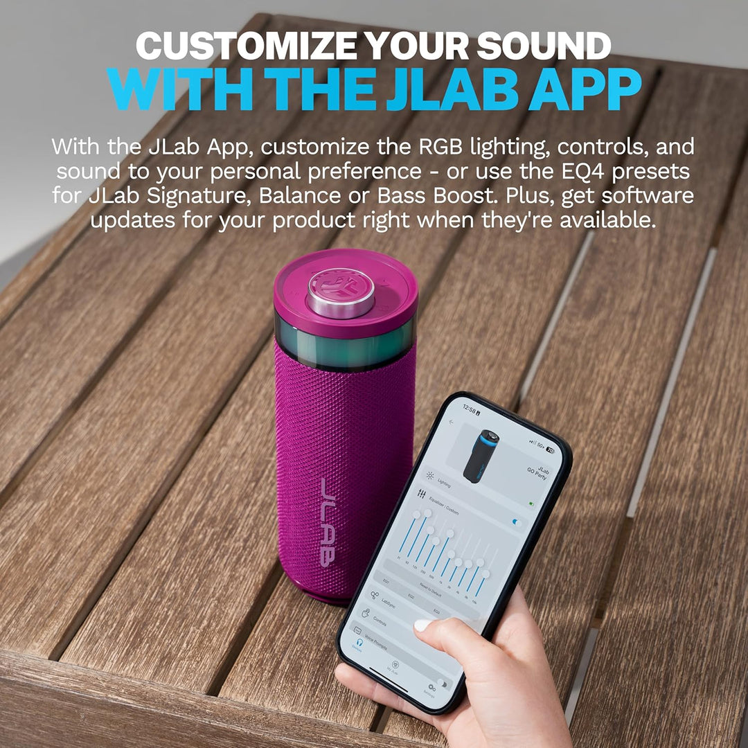 JLab, Go Party, Altavoz Bluetooth portátil, impermeable, iluminació...