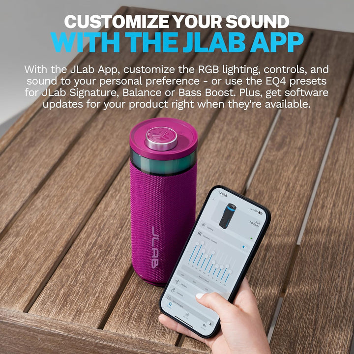 JLab, Go Party, Altavoz Bluetooth portátil, impermeable, iluminació...