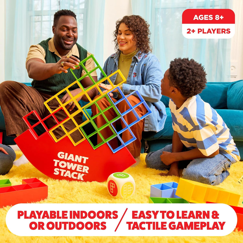 Pila de torre gigante: el juego de equilibrio de bloques jumbo de Relatable