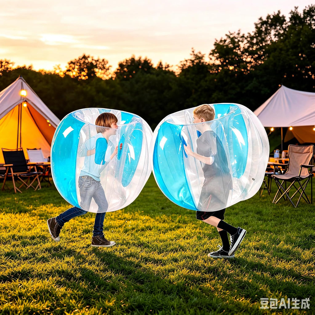 ZHUYNXIR 2 bolas de sumo para niños, juguetes de rebote de parachoques, bolas de sumo para niños, pelota de juego de césped para niños al aire libre (36 pulgadas, azul + azul)