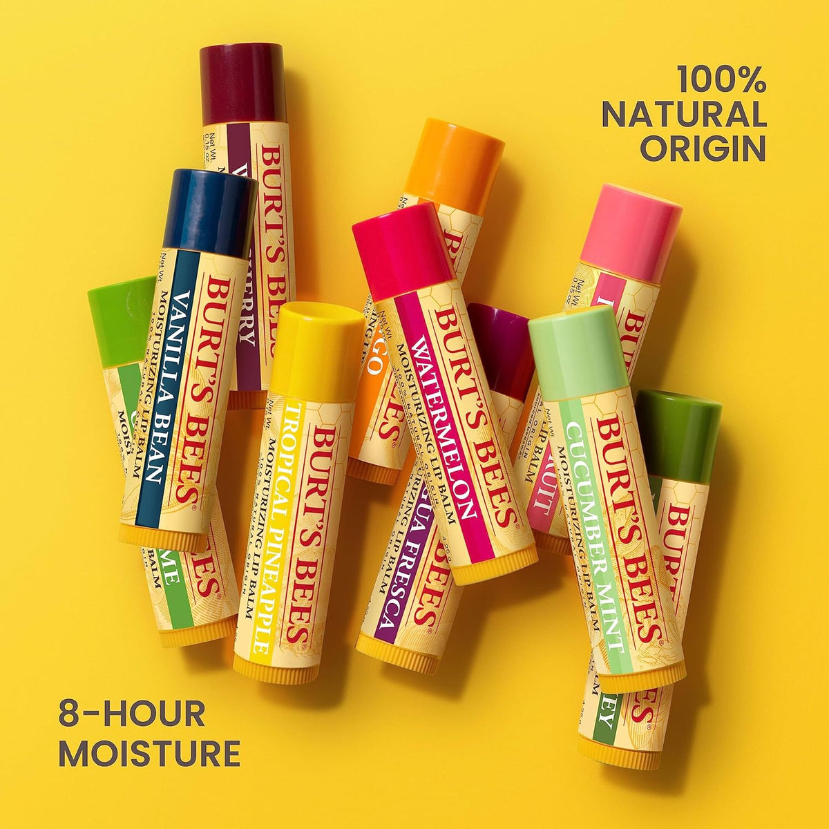 Burt's Bees Bálsamo labial, cera de abejas, fresa, coco y pera,...