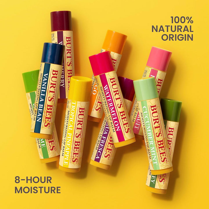 Burt's Bees Bálsamo labial, cera de abejas, fresa, coco y pera,...