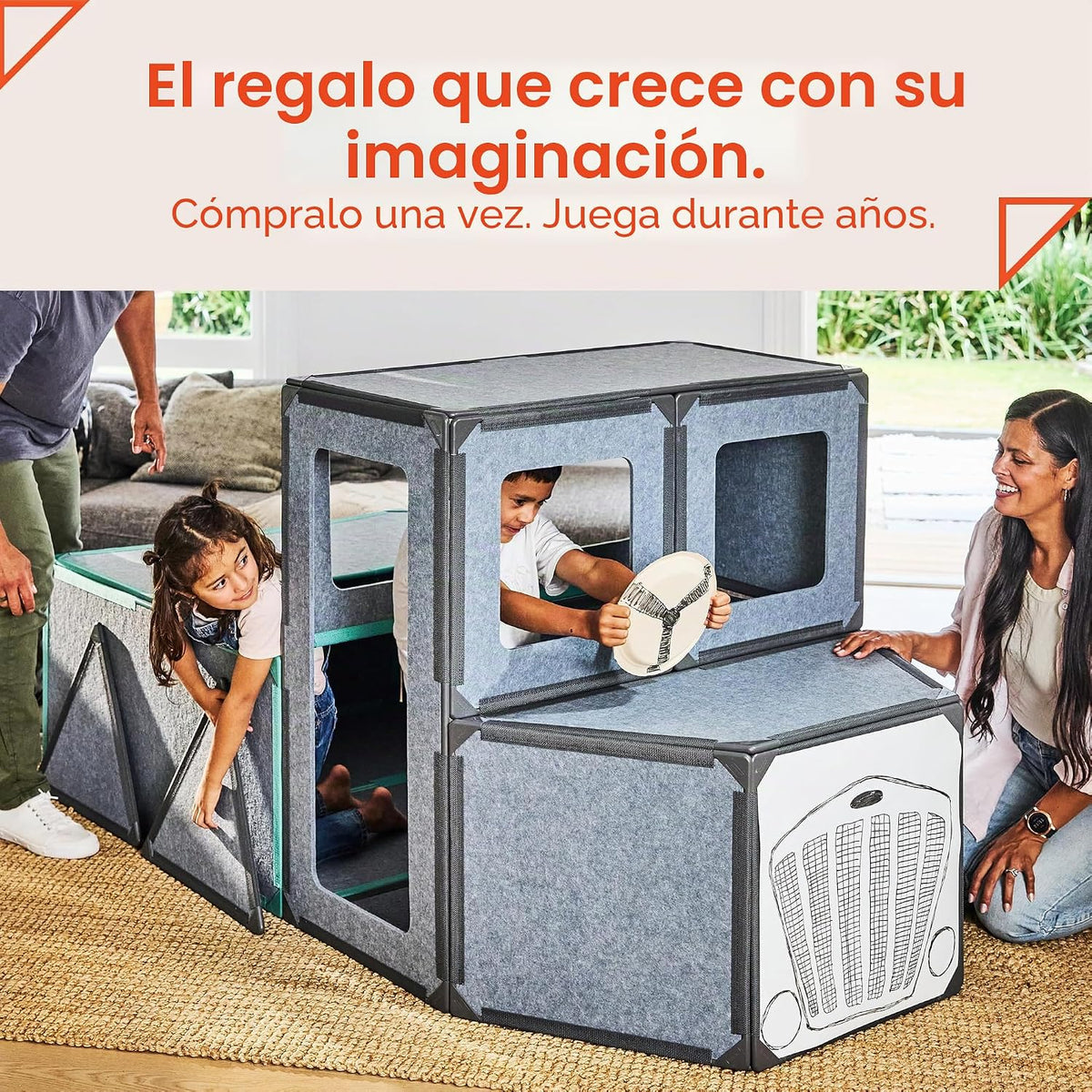 Superspace Paneles de construcción de fuertes magnéticos gigantes – El juego grande, azul, 24 paneles, azulejos magnéticos de tamaño real para niños, construye fuertes castillos, cohetes, juguete STEM