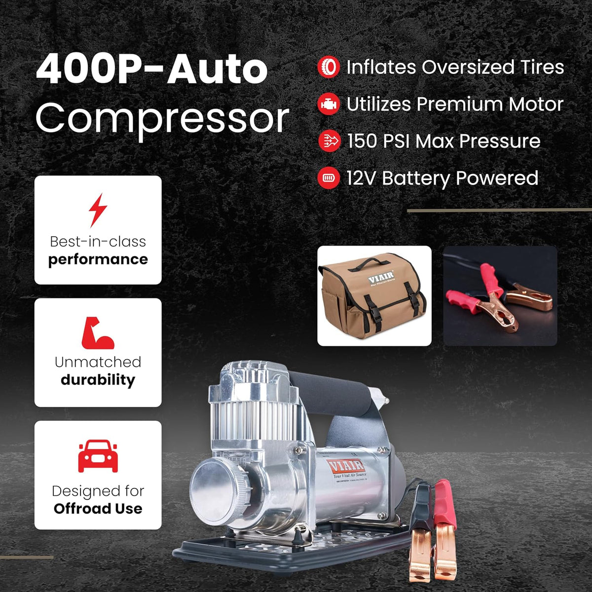 Compresor portátil Viair 400 p con función automática