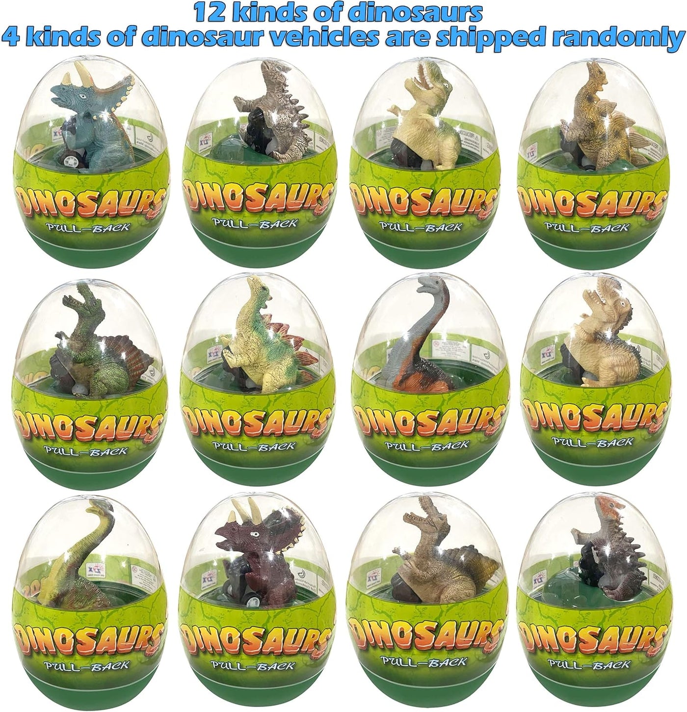 Paquete de 4 huevos jumbo con dinosaurio para tirar hacia